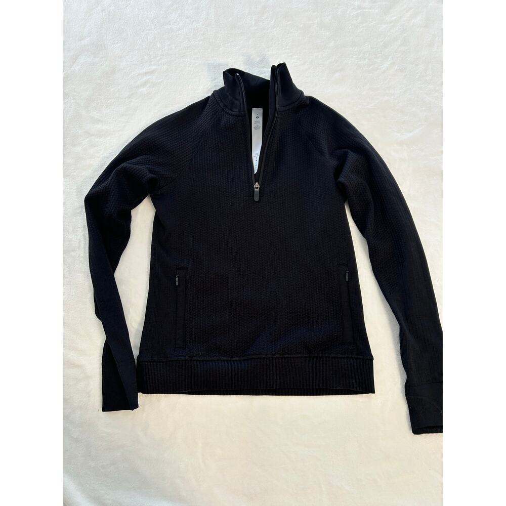 Lululemon Women's Black Wool Blend Quarter Zip Size 4 - Picture 3 of 7